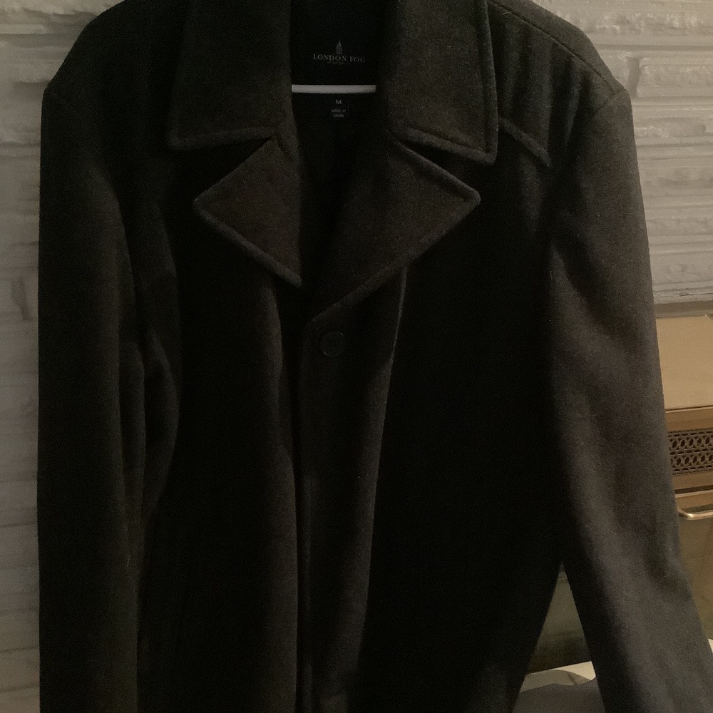 Heavyweight Charcoal gray London fog pea coat